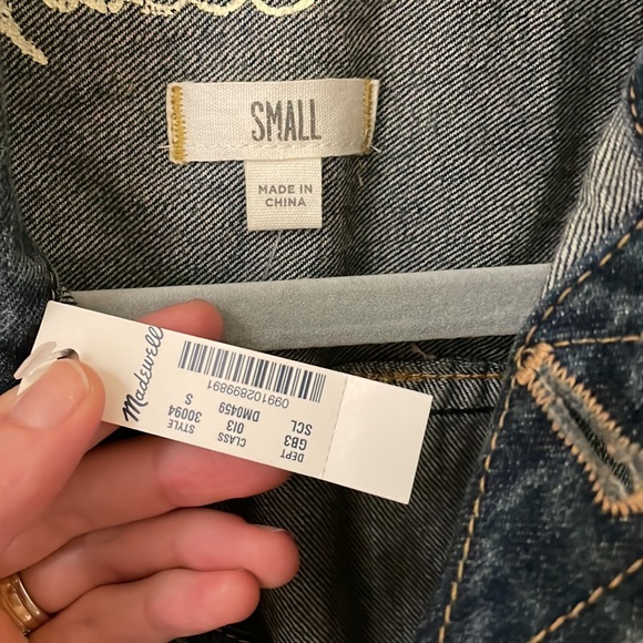Small NWT MADEWELL 100% Cotton dark denim vest - Picture 2 of 5